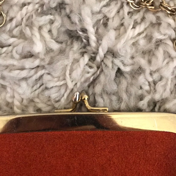 Vintage orange suede clutch - Picture 4 of 6